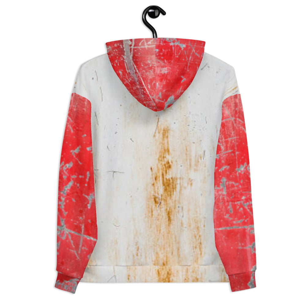 Rusted Red & White Hoodie